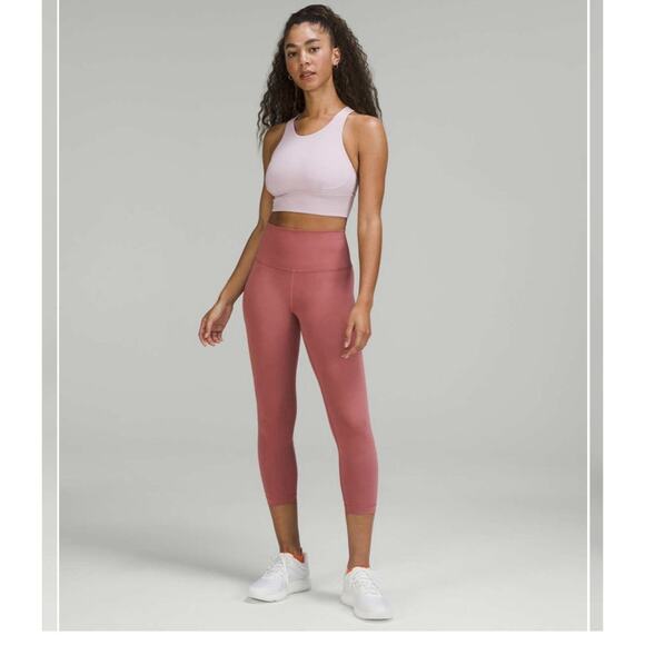lululemon athletica Pants - Lululemon Wunder Train HR Crop 23” Everlux Size 0 Brier Rose BRRO NWT